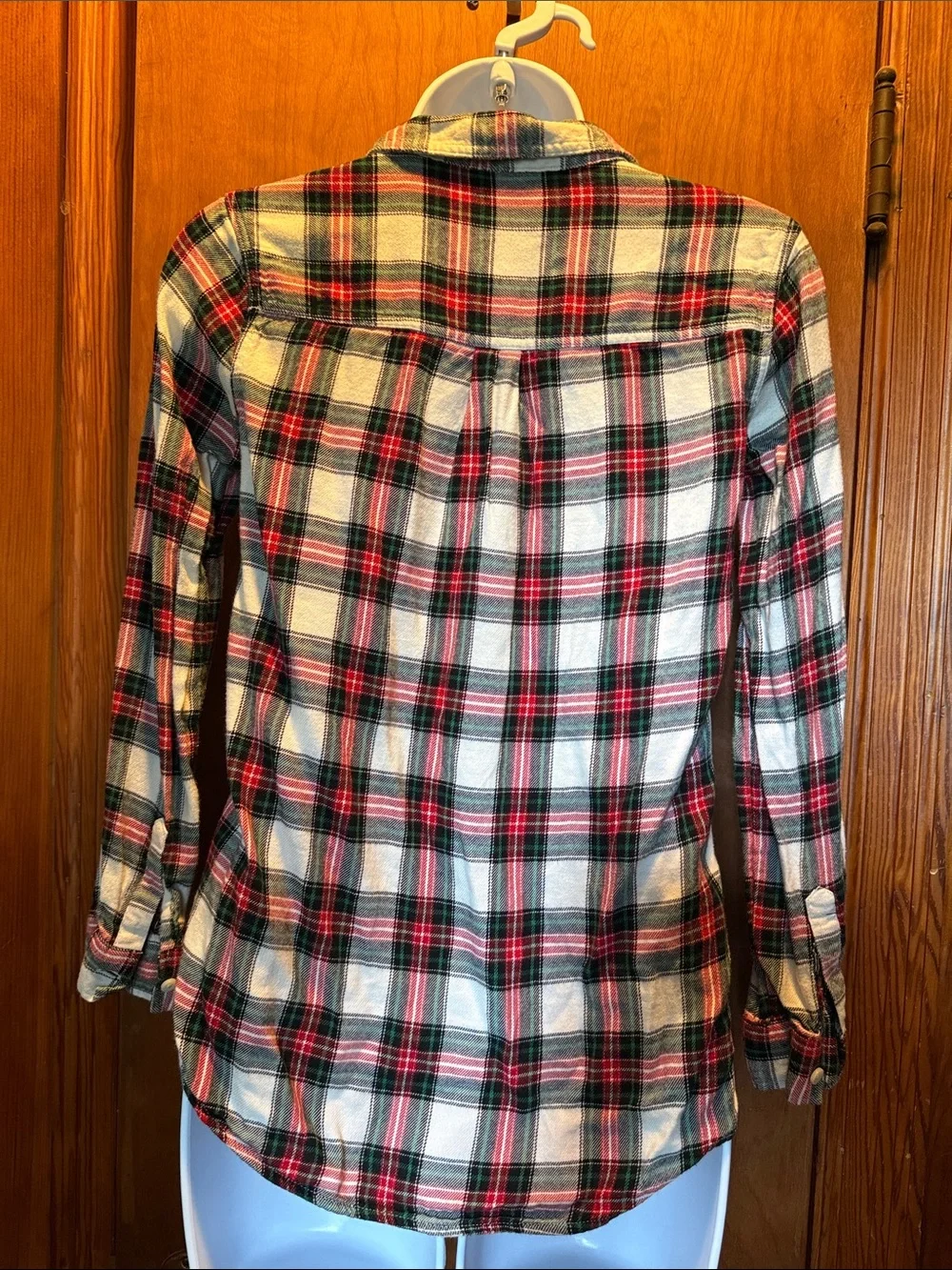 GAP Red Green White Plaid Button-Down Shirt